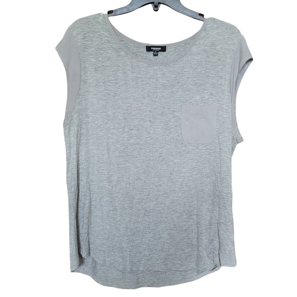 Multi texture grey top